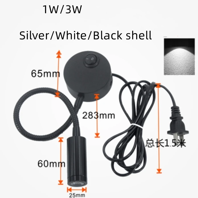 1W 3W LED Wall Lamps Children Reading Lamp Bedside Lighting AC90-260V Aluminum 360 Degree Rotating + switch and US Plug
1W 3W LED Wall Lamps Children Reading Lamp Bedside Lighting AC90-260V Aluminum 360 Degree Rotating + switch and US Plug
