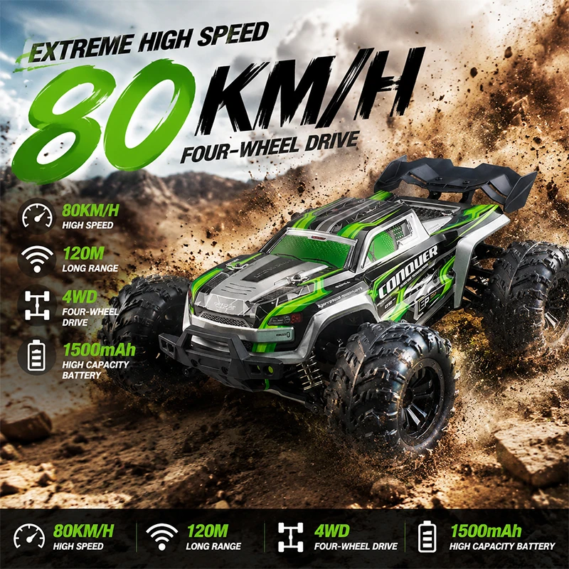 4WD 1:16 70KM/H 50KM/H RC Car With LED Light High Speed Drift Monster Truck Christmas Gift Remote Control Car vs Wltoys 144001
4WD 1:16 70KM/H 50KM/H RC Car With LED Light High Speed Drift Monster Truck Christmas Gift Remote Control Car vs Wltoys 144001