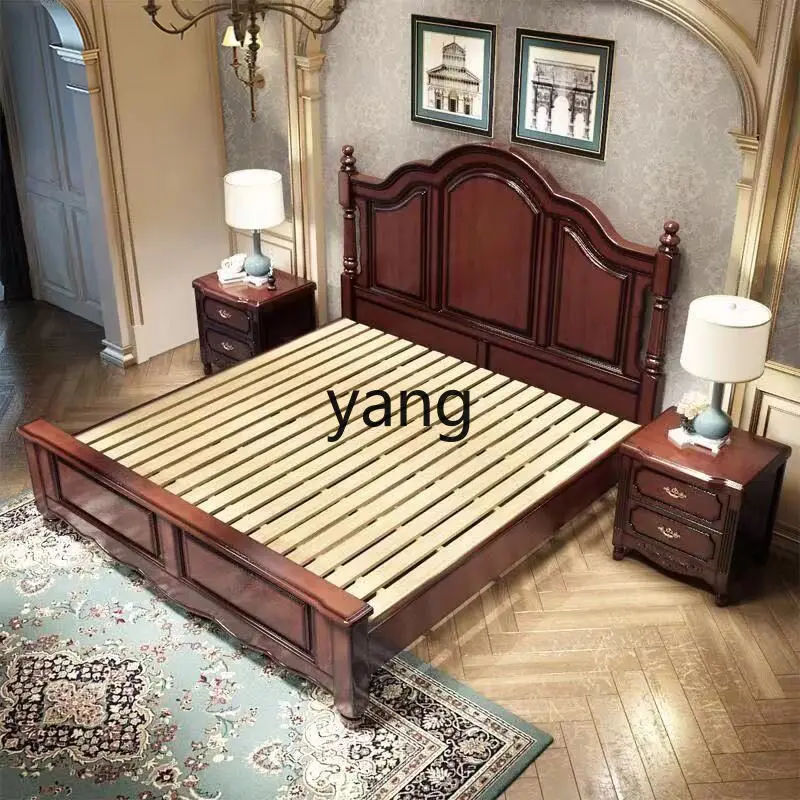 LMM American master bedroom retro double bed household storage retro solid wood bed
LMM American master bedroom retro double bed household storage retro solid wood bed