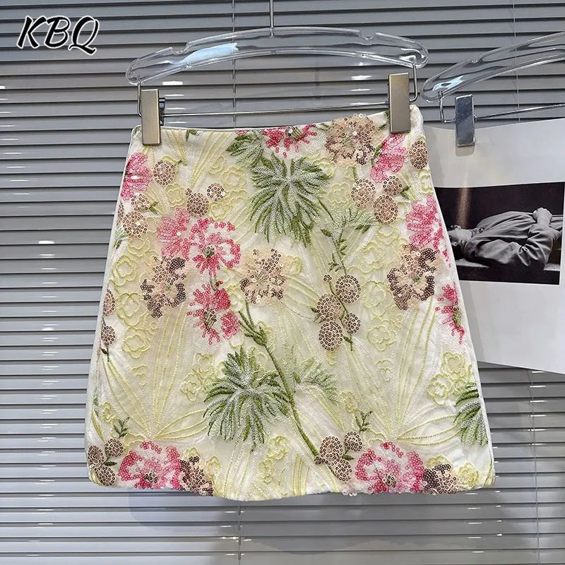 KBQ Hit Color Printing Elegant Chic A Line Skirt for Women High Waist Spliced Sequnis Temperament Skirt Female Fashion Summer
KBQ Hit Color Printing Elegant Chic A Line Skirt for Women High Waist Spliced Sequnis Temperament Skirt Female Fashion Summer