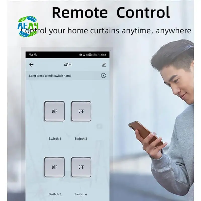 AEA4-Tuya Zigbee 4 CH Smart Switch Sensor Passive Dry Contact AC85-250V Switch Access Control Relay Controller
AEA4-Tuya Zigbee 4 CH Smart Switch Sensor Passive Dry Contact AC85-250V Switch Access Control Relay Controller
