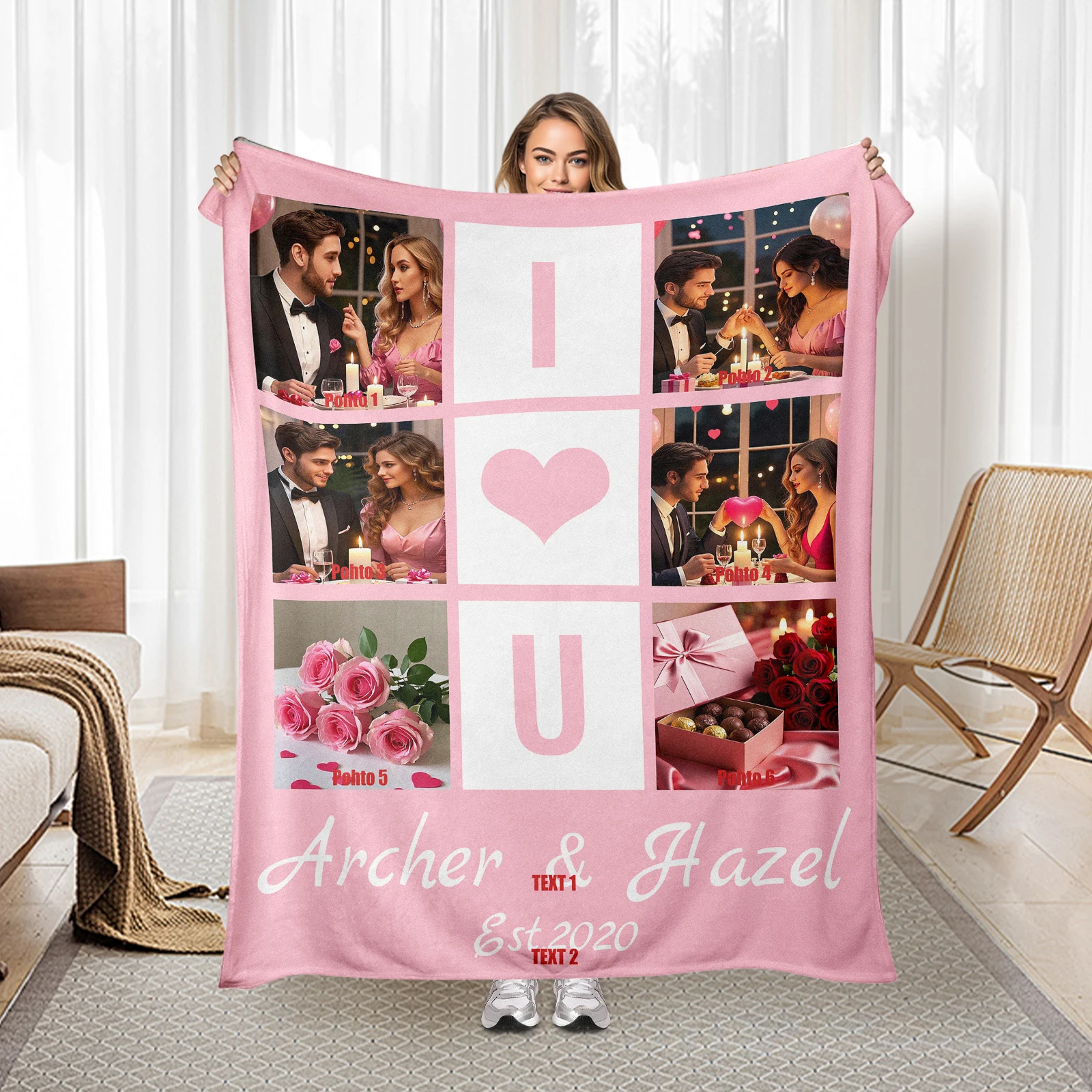 Custom Six Panel Heart Design Pink Themed Love Blanket For Warm Home Decor And Romantic Gift Ideas
Custom Six Panel Heart Design Pink Themed Love Blanket For Warm Home Decor And Romantic Gift Ideas
