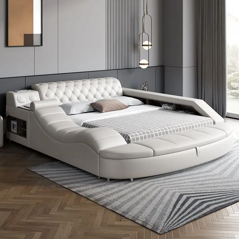 Tatami leather bed master bedroom modern simple double bed smart multi-function bed storage massage wedding
Tatami leather bed master bedroom modern simple double bed smart multi-function bed storage massage wedding
