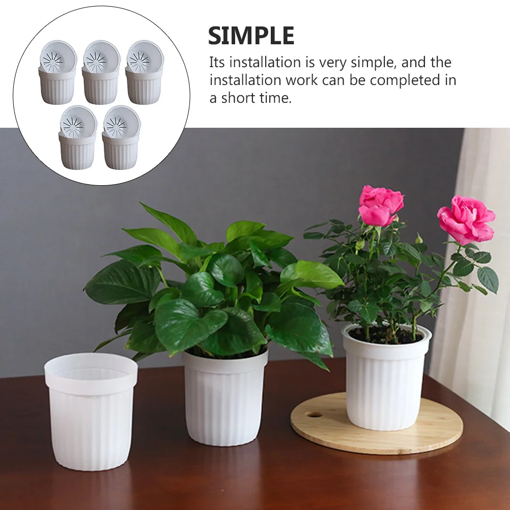 5Sets Automatic Water-Absorbent Planter Premium Plastic Flowerpot with Absorbent Rope for Indoor Outdoor Plants Easy to Install
5Sets Automatic Water-Absorbent Planter Premium Plastic Flowerpot with Absorbent Rope for Indoor Outdoor Plants Easy to Install