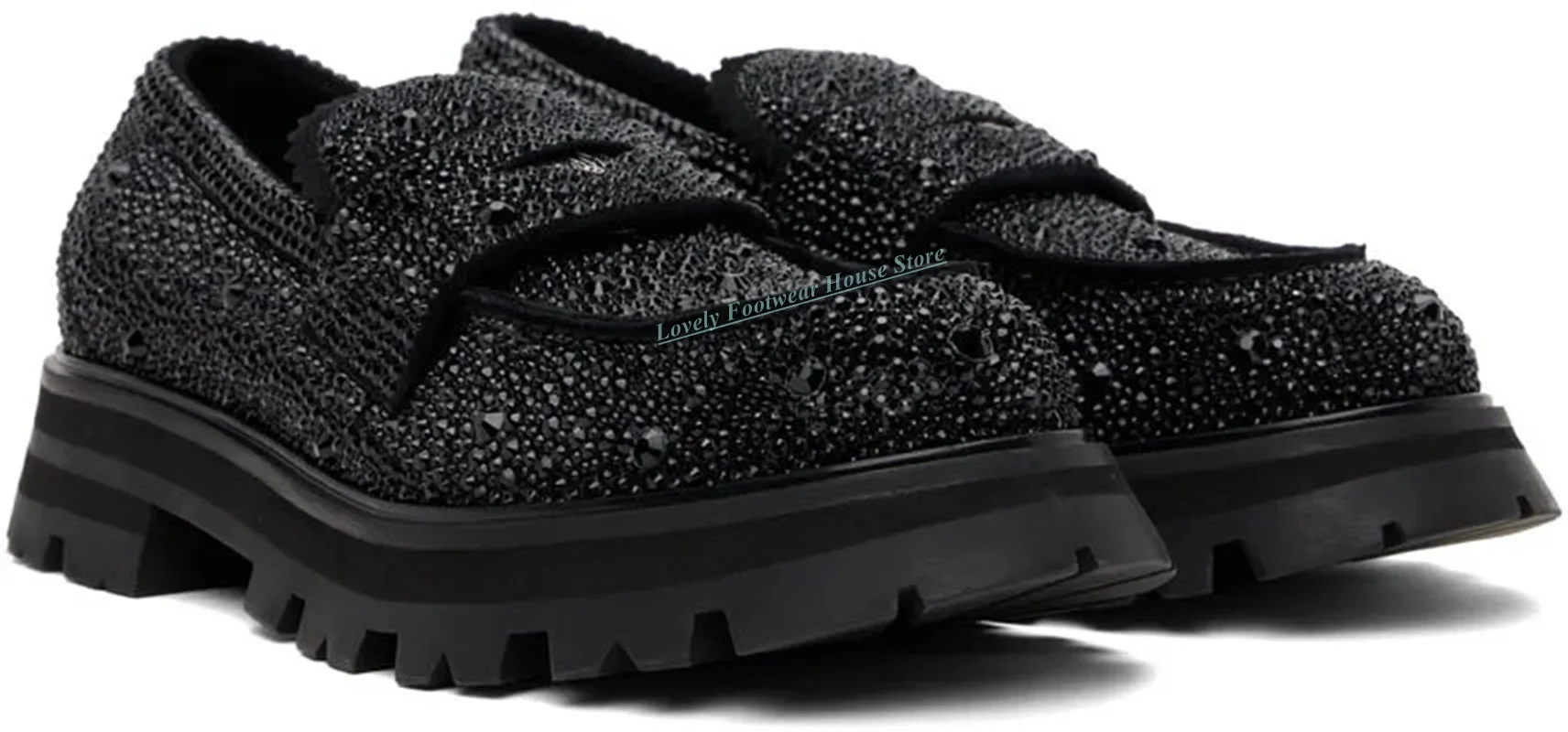 Luxury Men Flat Heel Rhinestone Decoration Black Loafer Shoes Crystal Round Toe Slip On Male Anti Slip Breathable Casual Shoes
Luxury Men Flat Heel Rhinestone Decoration Black Loafer Shoes Crystal Round Toe Slip On Male Anti Slip Breathable Casual Shoes