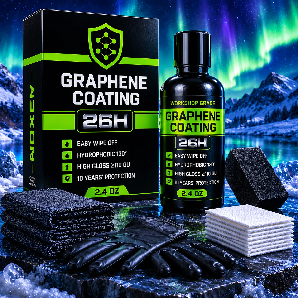 26H Advanced Nano Graphene Ceramic Coating 70ml UV Technology Extremely Hydrophobic Car Ceramic Coating Kit for Auto Detailing
26H Advanced Nano Graphene Ceramic Coating 70ml UV Technology Extremely Hydrophobic Car Ceramic Coating Kit for Auto Detailing
