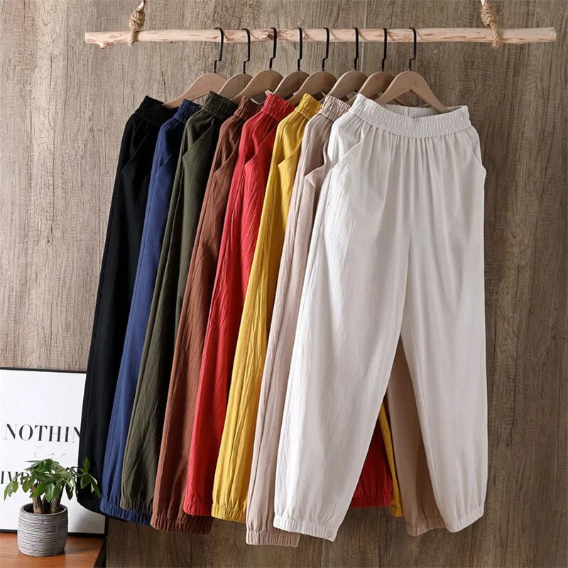 Women Cotton Linen Pants Autumn High Waist Loose Pants Female Casual Loose Trouser High Quality Joggers Large Size Streetwear
Women Cotton Linen Pants Autumn High Waist Loose Pants Female Casual Loose Trouser High Quality Joggers Large Size Streetwear