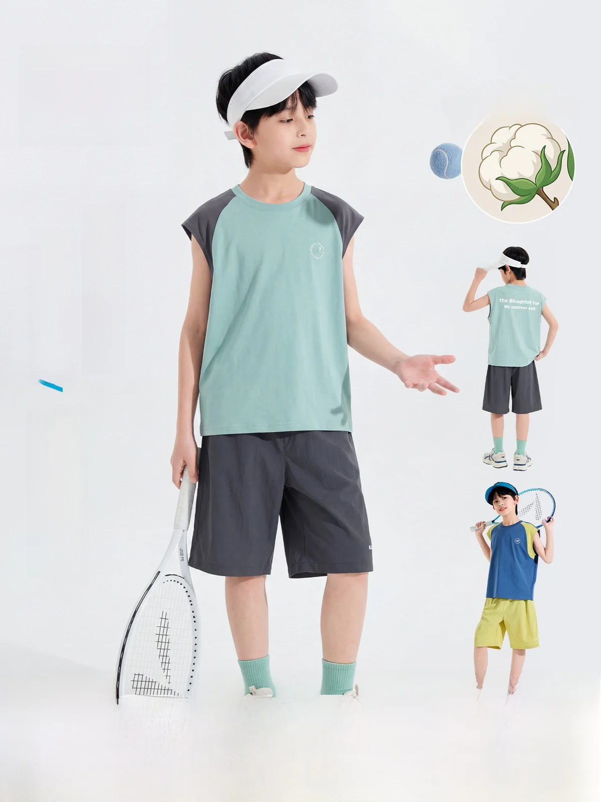Bluem Boys' Sportswear Set Pure Cotton Summer Short Sleeve Shorts Five-Point Pants Sleeveless Children's Outfit Casual Wear
Bluem Boys' Sportswear Set Pure Cotton Summer Short Sleeve Shorts Five-Point Pants Sleeveless Children's Outfit Casual Wear