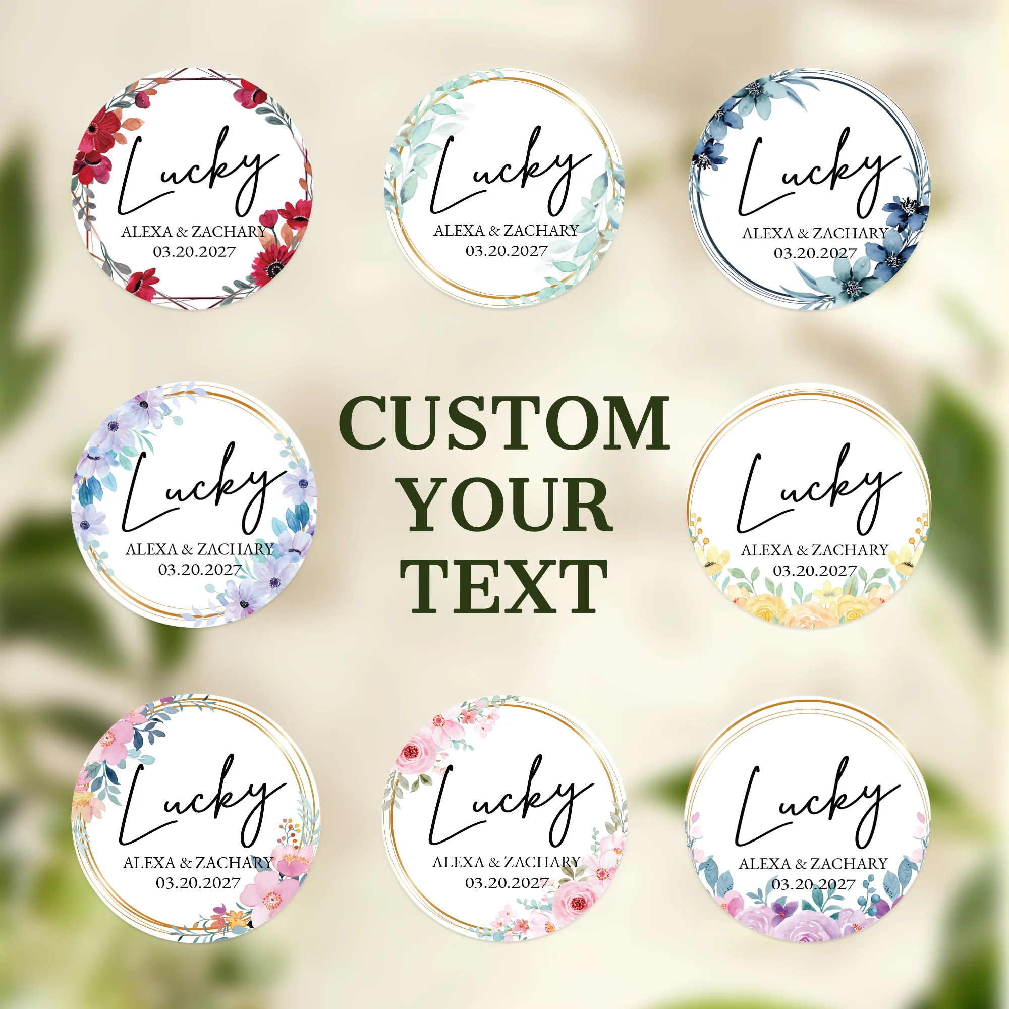 100Pcs Personalized Round Label Stickers Custom Stickers of Name Date Thank You,for Bridal Shower Wedding Party Favors
100Pcs Personalized Round Label Stickers Custom Stickers of Name Date Thank You,for Bridal Shower Wedding Party Favors