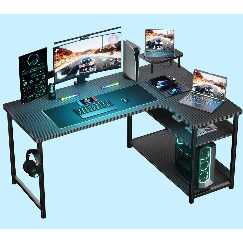L Shaped Gaming Desk, Carbon Fiber Style Computer Desk Compatible with Monitor Arm Storage Shelves Corner Desk Gaming Table for
L Shaped Gaming Desk, Carbon Fiber Style Computer Desk Compatible with Monitor Arm Storage Shelves Corner Desk Gaming Table for