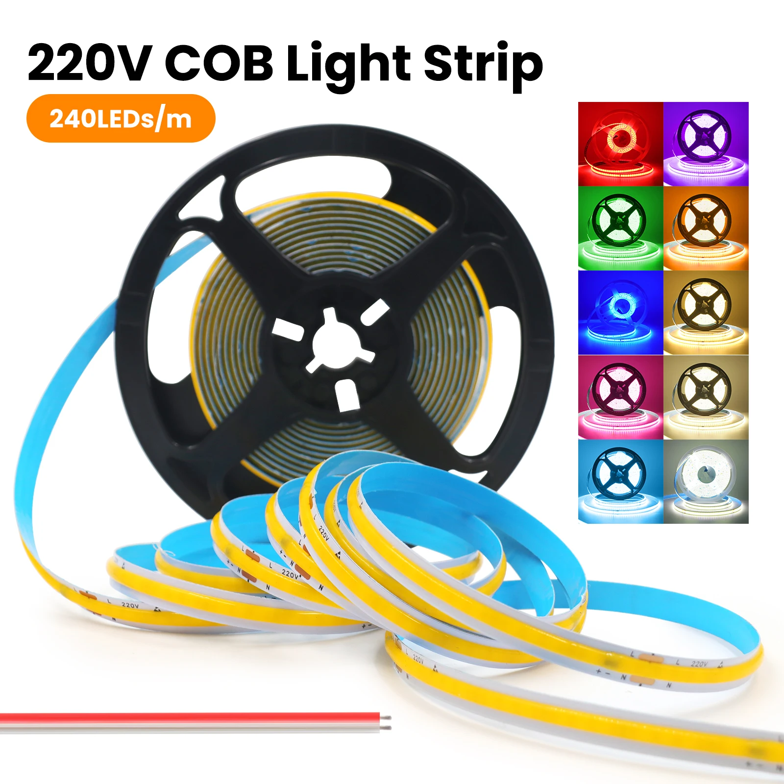 5M 10M 15M 20M 50M COB Светодиодная лента 220V 240LEDs/m Гибкая лента для ламп с 2-контактными проводами Белый Красный Зеленый Ледяной Синий Розовый Фиолетовый Желтый
5M 10M 15M 20M 50M COB Светодиодная лента 220V 240LEDs/m Гибкая лента для ламп с 2-контактными проводами Белый Красный Зеленый Ледяной Синий Розовый Фиолетовый Желтый