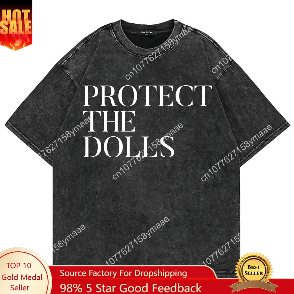 100% Cotton Vintage Washed Protect The Dolls T Shirt Fashion Men Letter Print T-Shirt Unisex High Quality Acid Wash Tees Shirts
100% Cotton Vintage Washed Protect The Dolls T Shirt Fashion Men Letter Print T-Shirt Unisex High Quality Acid Wash Tees Shirts