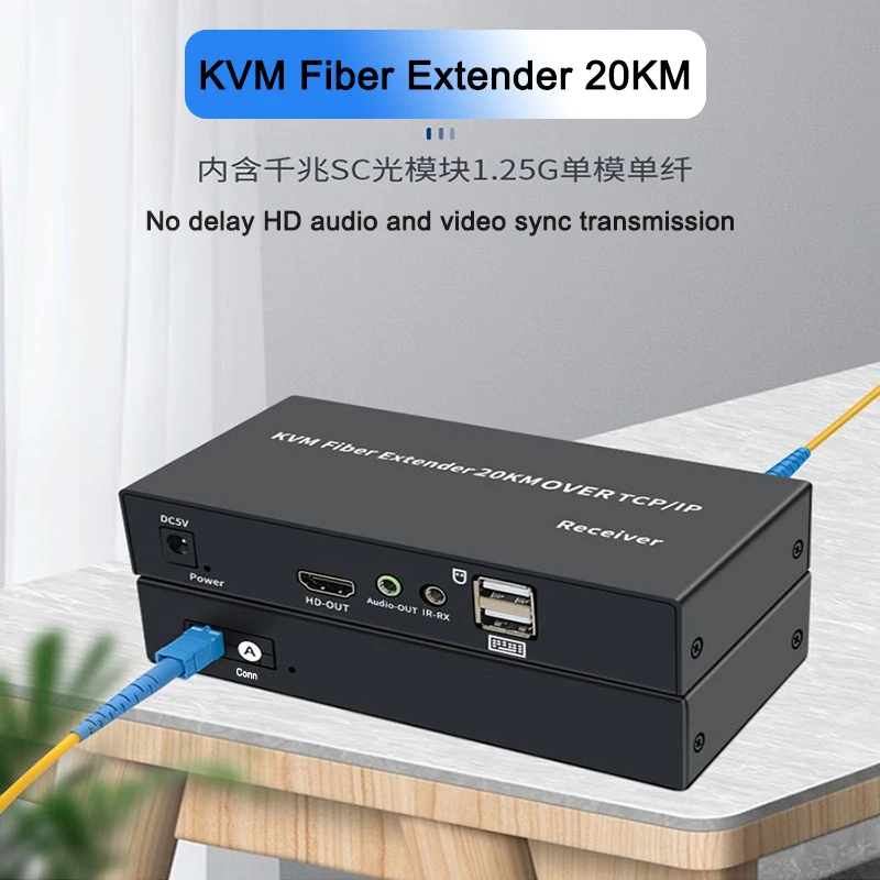 20km HDMI KVM Fiber Extender Via SC Fiber Cable TCP/IP Audio Video Transmitter Receiver Converter Support USB Keyboard and Mouse
20km HDMI KVM Fiber Extender Via SC Fiber Cable TCP/IP Audio Video Transmitter Receiver Converter Support USB Keyboard and Mouse