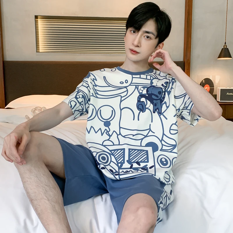 Trendy Men's Pajamas Set Cotton Nightwear Suit 4XL Sleepwear Comfortable Pijmas Short Sleeved Soft Fabric Perfect for Home Wear
Trendy Men's Pajamas Set Cotton Nightwear Suit 4XL Sleepwear Comfortable Pijmas Short Sleeved Soft Fabric Perfect for Home Wear