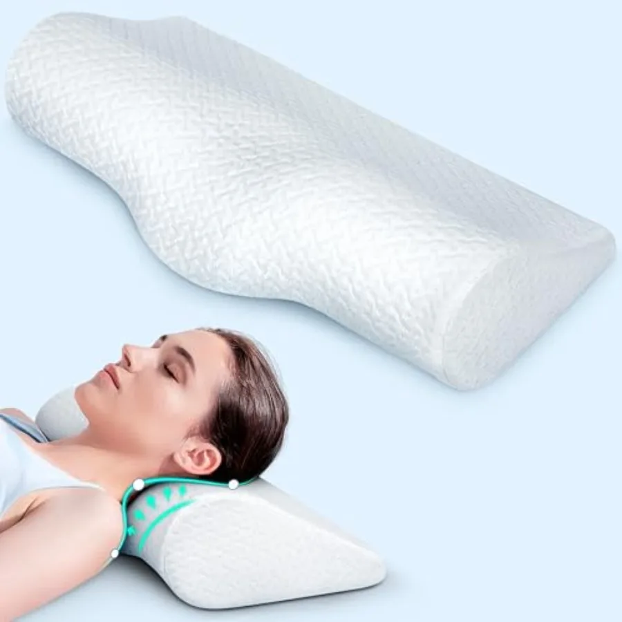 Cervical Neck Pillows for Pain Relief Sleeping, High-Density Memory Foam Pillow Neck for Bolster Support and Shoulder Relaxer,
Cervical Neck Pillows for Pain Relief Sleeping, High-Density Memory Foam Pillow Neck for Bolster Support and Shoulder Relaxer,