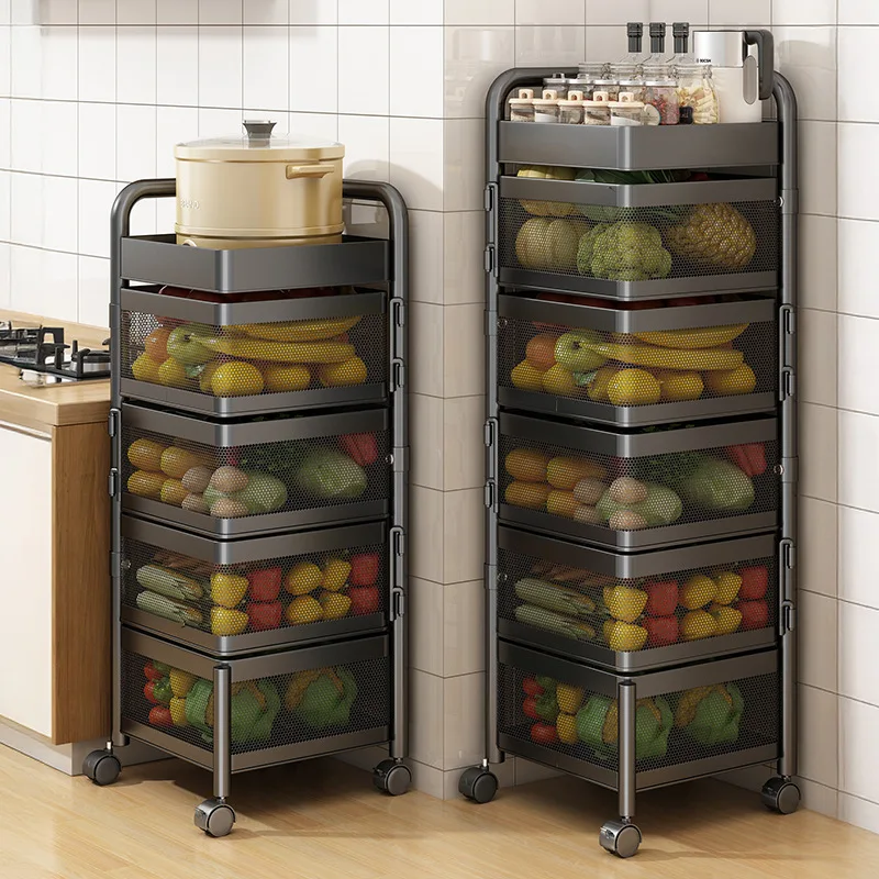 LH kitchen rotating rack multi-functional floor trolley multi-layer storage rack
LH kitchen rotating rack multi-functional floor trolley multi-layer storage rack