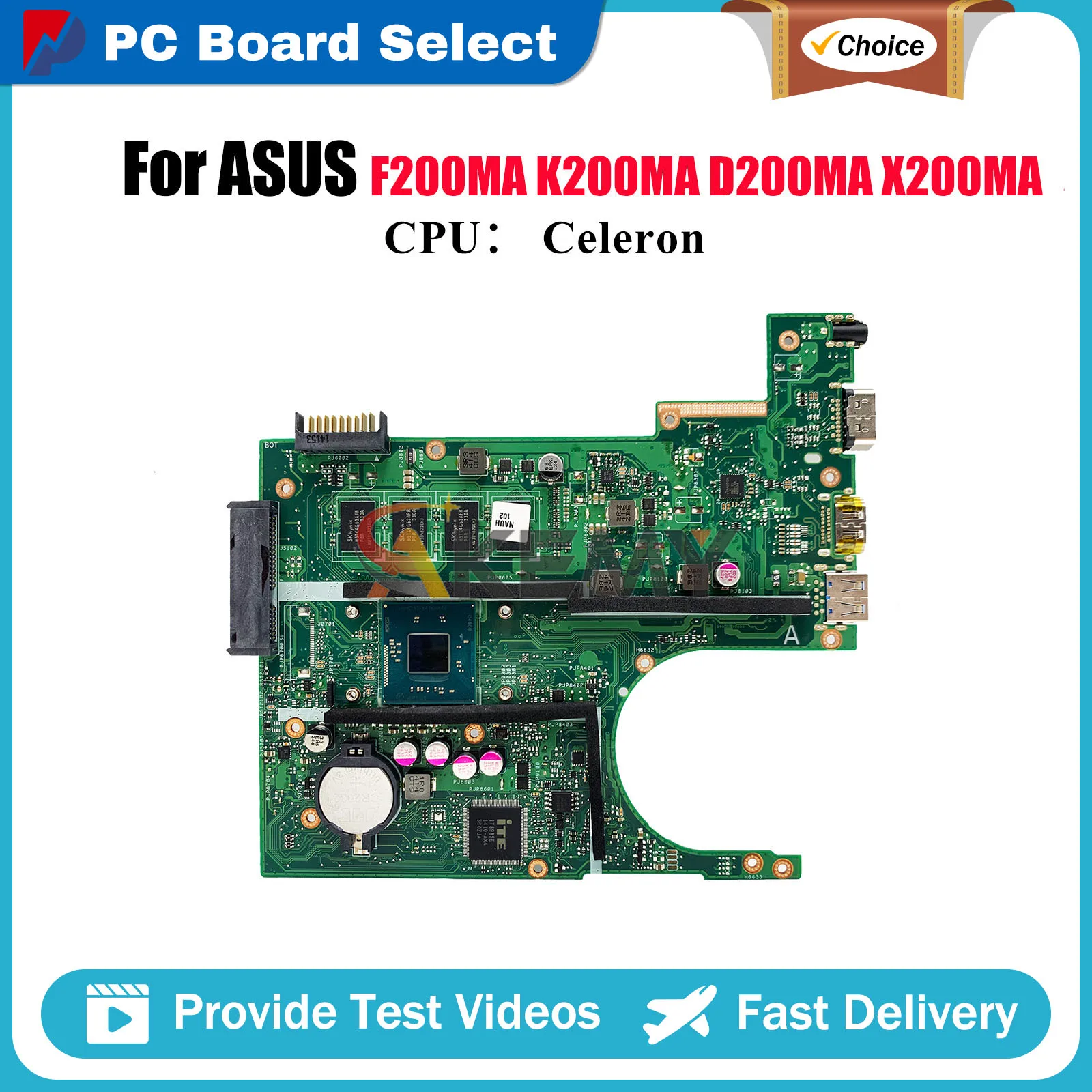 X200MA Laptop Motherboard For ASUS VivoBook X200MA X200M D200MA K200MA F200MA Notebook Mainboard With Celeron CPU 100% tests OK
X200MA Laptop Motherboard For ASUS VivoBook X200MA X200M D200MA K200MA F200MA Notebook Mainboard With Celeron CPU 100% tests OK