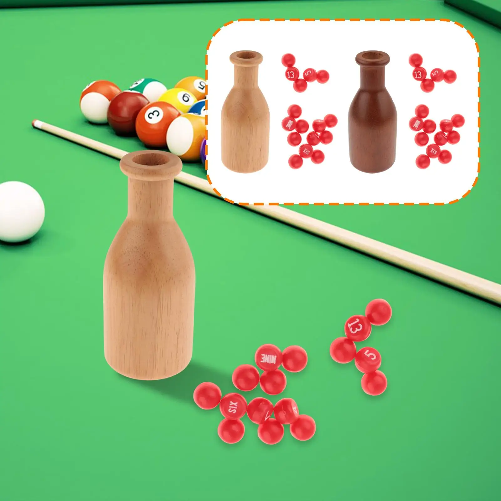 Pool Shaker Bottle Wood Material Includes 16 Tally Peas Billiard Depot Scoring Props for Snooker Table Accessories
Pool Shaker Bottle Wood Material Includes 16 Tally Peas Billiard Depot Scoring Props for Snooker Table Accessories