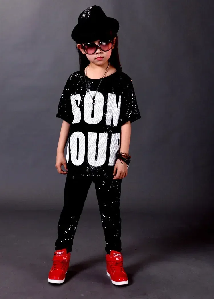 Girls Boys Sequins Modern Jazz Dance for Girl Outfits Tops Pants Ballroom Hip Hop Dancing Suit kids Stage wear Costumes Clothing
Girls Boys Sequins Modern Jazz Dance for Girl Outfits Tops Pants Ballroom Hip Hop Dancing Suit kids Stage wear Costumes Clothing