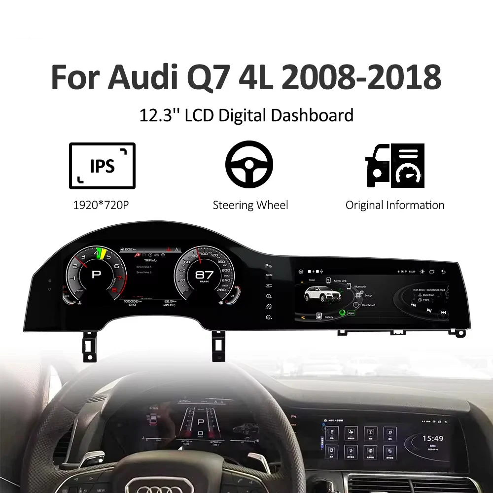 Обновление цифровой приборной панели для Audi Q7 4L 2008-2018, автомобильный цифровой ЖК-дисплей, спидометр, двойной экран
Обновление цифровой приборной панели для Audi Q7 4L 2008-2018, автомобильный цифровой ЖК-дисплей, спидометр, двойной экран