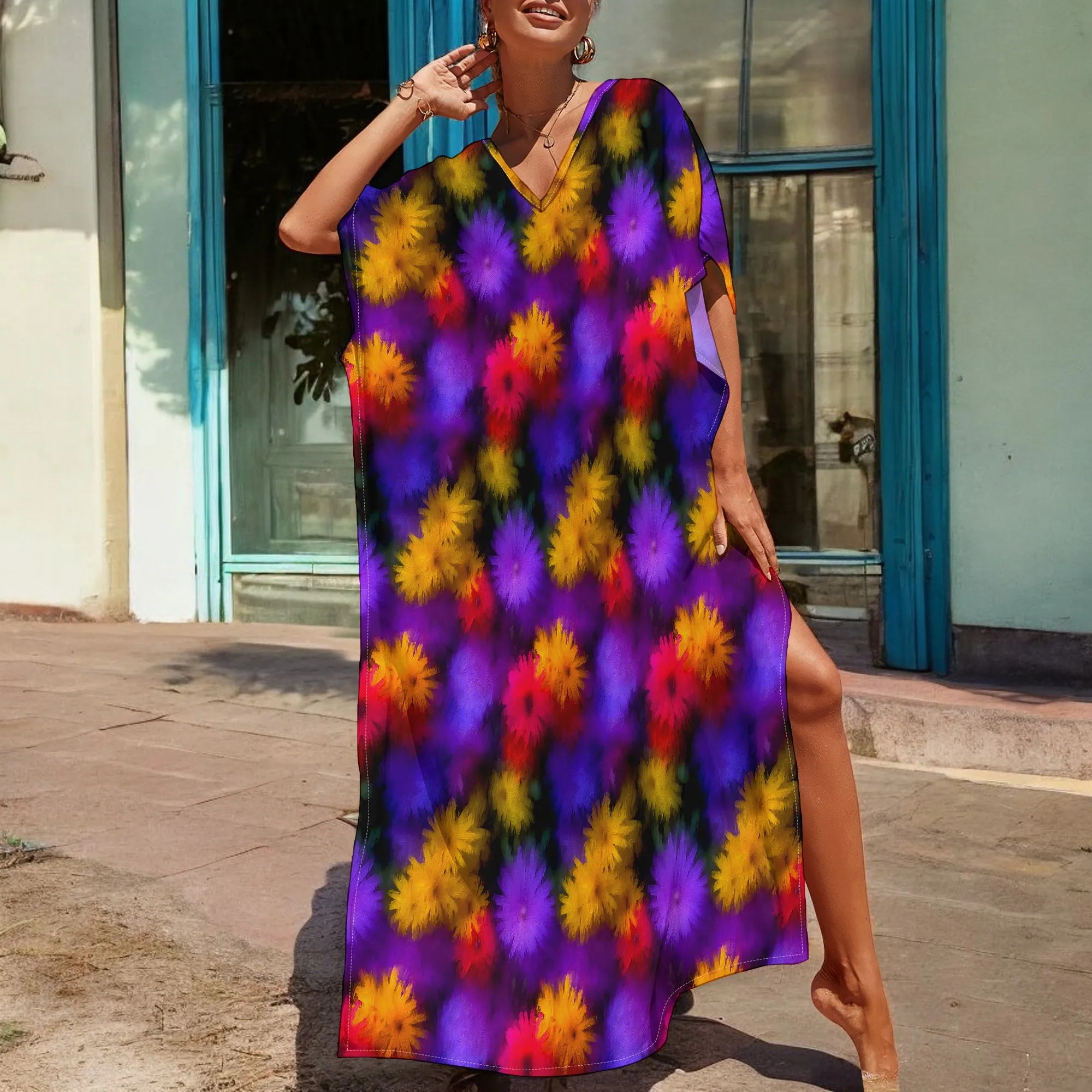Afro Style Festival Floral Kaftan Dress S-3XL Bold Print V-Neck Loose Fit for Juneteenth or Carnival
Afro Style Festival Floral Kaftan Dress S-3XL Bold Print V-Neck Loose Fit for Juneteenth or Carnival