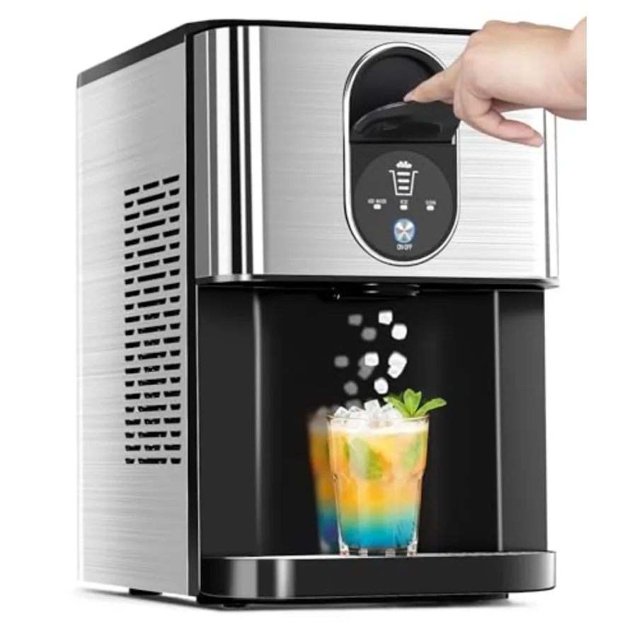 Countertop nugget ice maker for home kitchen office use, stainless steel silver finish, soft pellet ice, 44lbs/24H output, 2.4L
Countertop nugget ice maker for home kitchen office use, stainless steel silver finish, soft pellet ice, 44lbs/24H output, 2.4L
