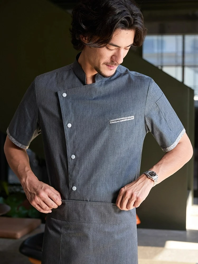 Men's Chef Jacket Restaurant Food Service Baking Hotel Kitchen Thin Chef Uniform Set
Men's Chef Jacket Restaurant Food Service Baking Hotel Kitchen Thin Chef Uniform Set