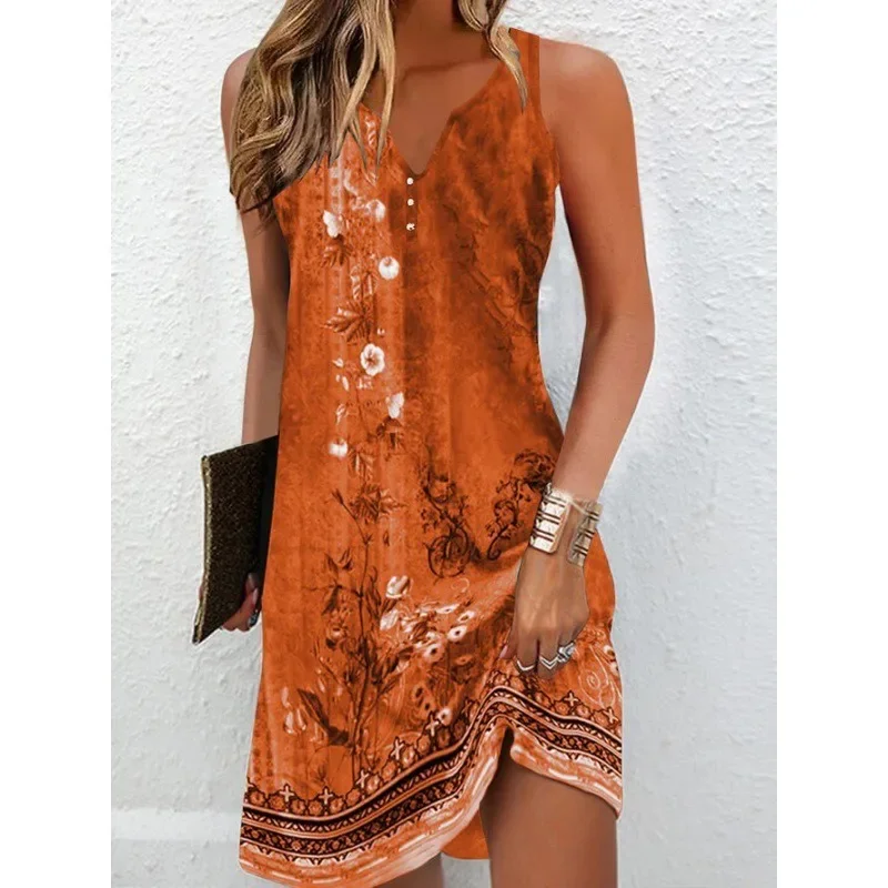 Women Fashion Sleeveless Midi Dress Summer Elegant Sweet Mid-calf Sundress Femmel Vintage Flower Print Bohemian Dress Y2k Платье
Women Fashion Sleeveless Midi Dress Summer Elegant Sweet Mid-calf Sundress Femmel Vintage Flower Print Bohemian Dress Y2k Платье