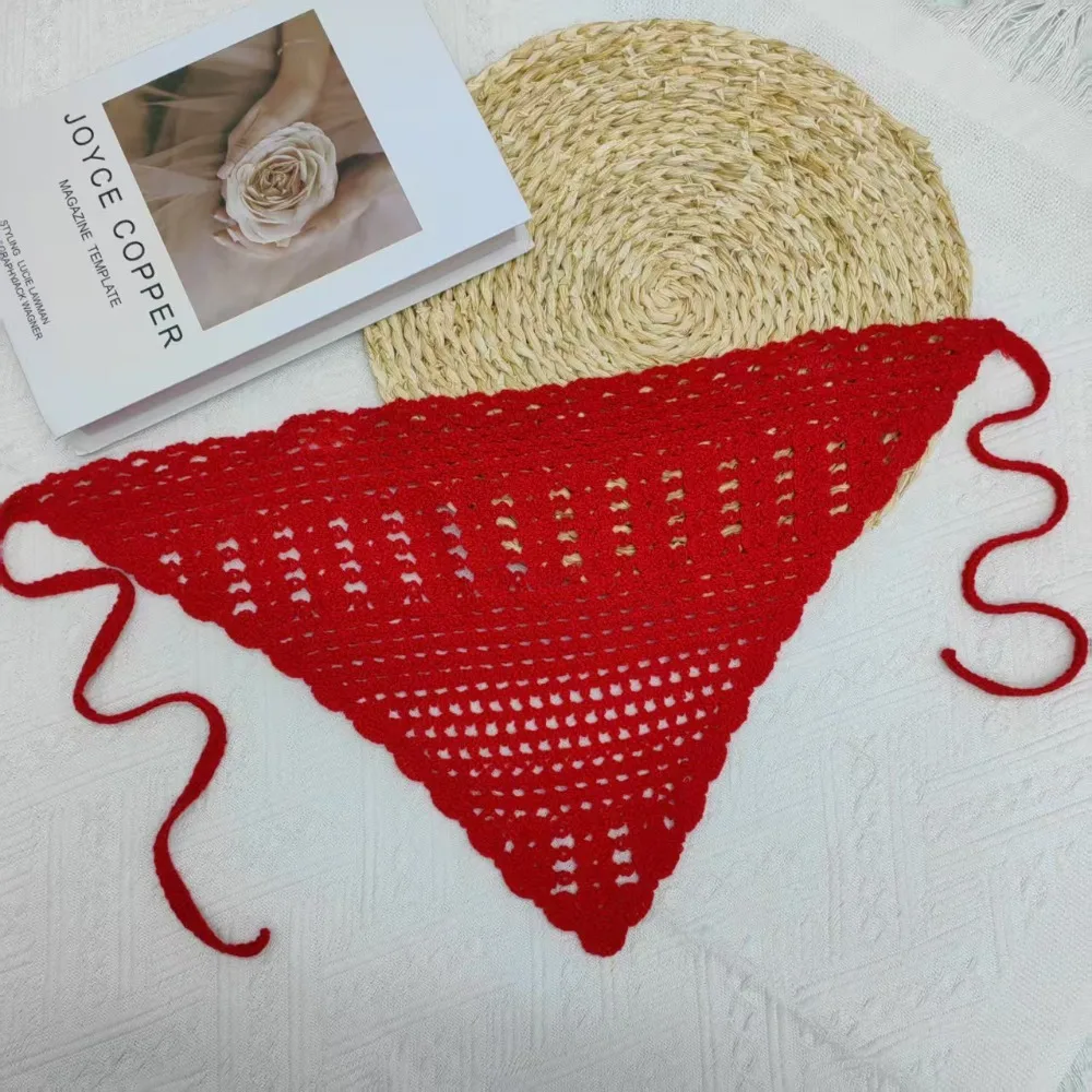 Sweet Hollow Out Knitted Headband Soft Solid Color Hair Scarf Handmade Triangle Headscarf Bandana Women
Sweet Hollow Out Knitted Headband Soft Solid Color Hair Scarf Handmade Triangle Headscarf Bandana Women