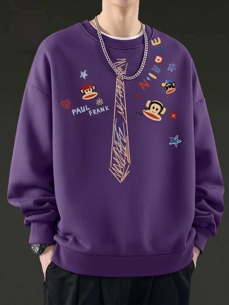 Мужской свитшот с мультяшным принтом, фиолетовый, с круглым вырезом, весенний дизайн, повседневный, удобный, из смеси хлопка и полиэстера, с длинными рукавами
Мужской свитшот с мультяшным принтом, фиолетовый, с круглым вырезом, весенний дизайн, повседневный, удобный, из смеси хлопка и полиэстера, с длинными рукавами