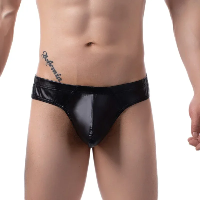 Men's Underwear Imitation Leather with Mesh Triangle Panties Sexy Breathable Low Waist Solid Color Briefs Canzoncillos Hombre
Men's Underwear Imitation Leather with Mesh Triangle Panties Sexy Breathable Low Waist Solid Color Briefs Canzoncillos Hombre
