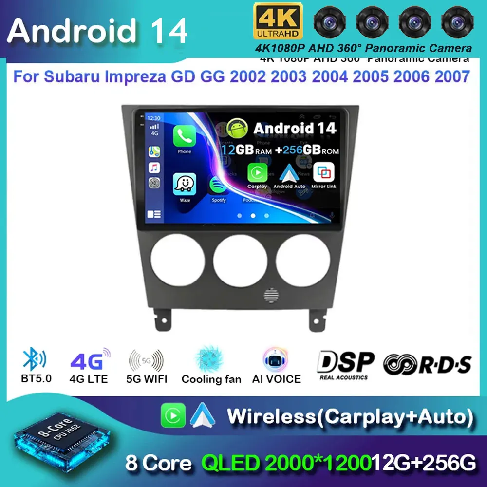 Android 14 Car Radio For Subaru Impreza GD GG 2002 - 2007 Navigation Multimedia Player Stereo WiFi+4G Video Head Unit BT DSP DVD
Android 14 Car Radio For Subaru Impreza GD GG 2002 - 2007 Navigation Multimedia Player Stereo WiFi+4G Video Head Unit BT DSP DVD