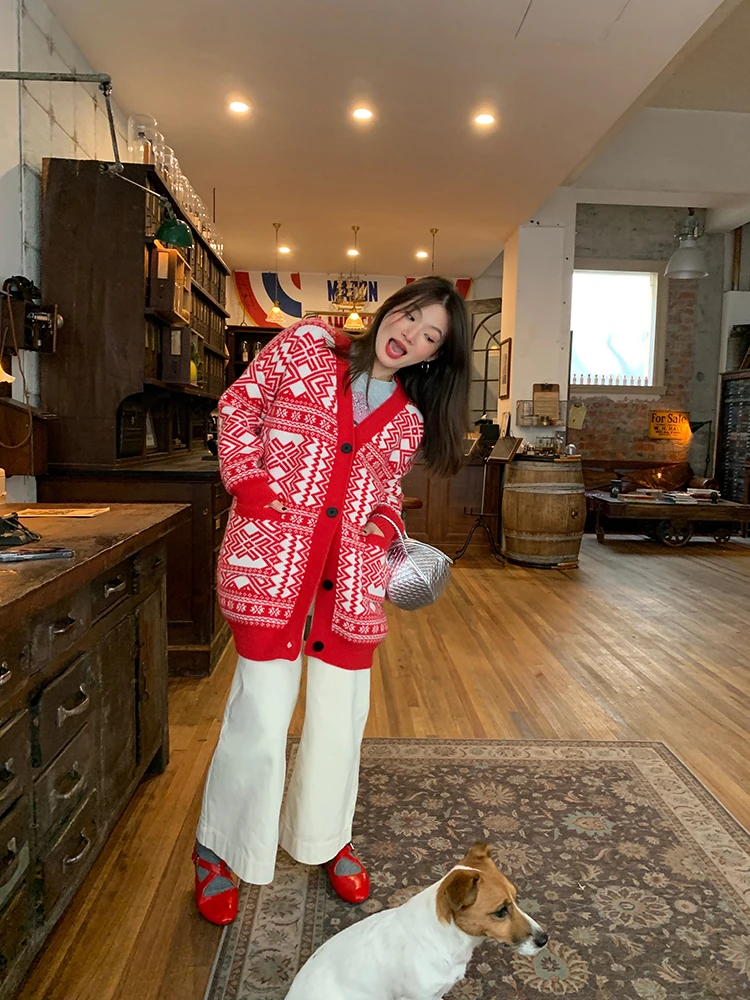 Red Open Cardigan Sweater Women's Autumn Winter Lazy Sle 2023 New Design Sensation Small ence Mid-Length Outerwear
Red Open Cardigan Sweater Women's Autumn Winter Lazy Sle 2023 New Design Sensation Small ence Mid-Length Outerwear