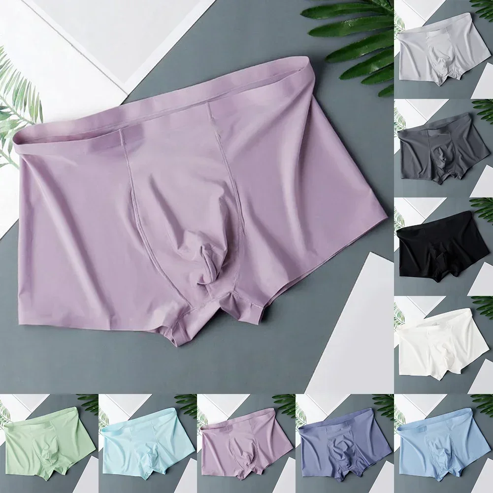 Mens Underwear Ice Silk Solid Color Boxer Briefs Simple Basic Comfortable Thin Sexy U Bulge Pouch Underpants Cueca
Mens Underwear Ice Silk Solid Color Boxer Briefs Simple Basic Comfortable Thin Sexy U Bulge Pouch Underpants Cueca