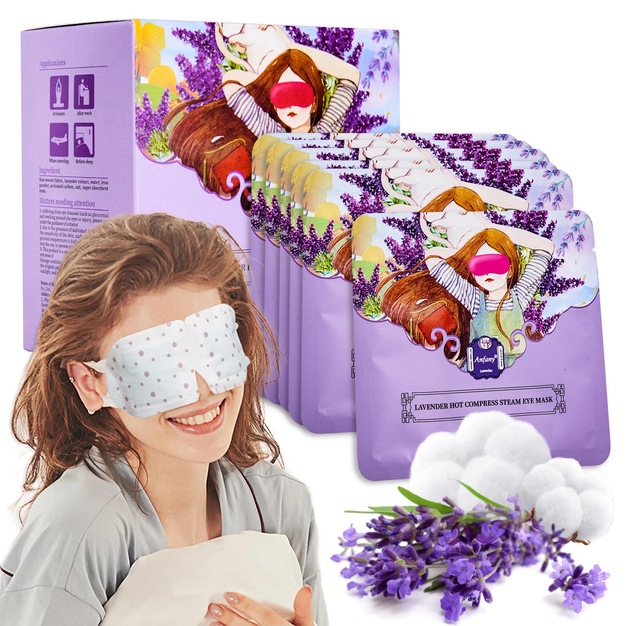 10Packs Lavender Heated Eye Mask, Self Heating Disposable SPA Warm Compress for Eyes Sleep Mask
10Packs Lavender Heated Eye Mask, Self Heating Disposable SPA Warm Compress for Eyes Sleep Mask