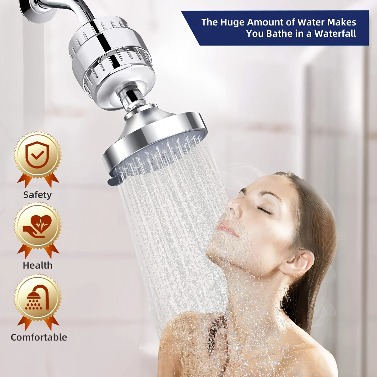 1 set of universal shower heads with a 20 level shower filter to remove chlorine, reduce skin dryness, and improve skin quality
1 set of universal shower heads with a 20 level shower filter to remove chlorine, reduce skin dryness, and improve skin quality