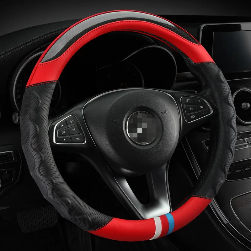 Carbon Fiber Leather Steering Wheel Cover 38CM Universal Car Steering Wheel Case Auto Supplies Non-slip Car Steering Wheel Cover
Carbon Fiber Leather Steering Wheel Cover 38CM Universal Car Steering Wheel Case Auto Supplies Non-slip Car Steering Wheel Cover
