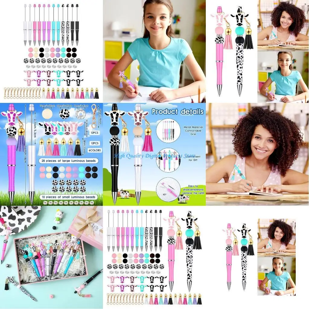 U2JE 86Pcs DIY Ballpoint Pen Beadable Ballpoint Pen Set Including Beads, Hooks and Tassels, DIY School Stationery
U2JE 86Pcs DIY Ballpoint Pen Beadable Ballpoint Pen Set Including Beads, Hooks and Tassels, DIY School Stationery