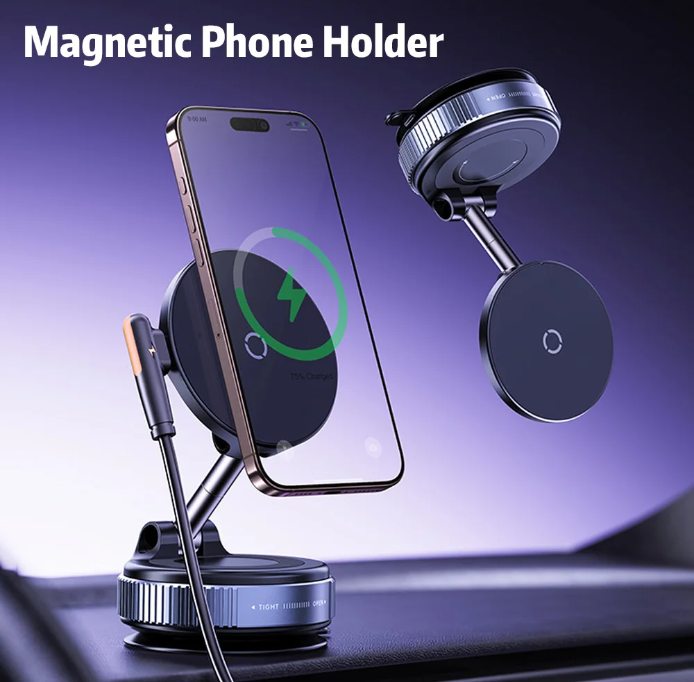 New 15W Magnetic Charging Car Phone Holder 360 Degree Rotating Magnetic Vacuum Suction Phone Mount Holder for All Phones
New 15W Magnetic Charging Car Phone Holder 360 Degree Rotating Magnetic Vacuum Suction Phone Mount Holder for All Phones