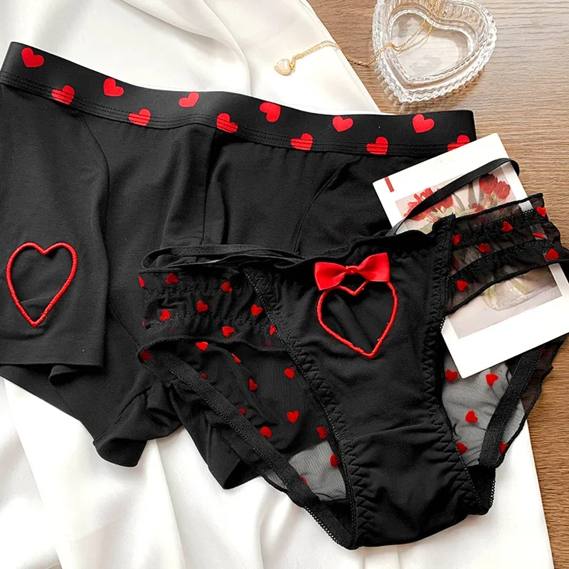 Lovers Fun Lingerie Sexy Couple Underwear Set Heart Lace Panties for Lover Modal Underpants Couple Men Shorts Women Briefs New
Lovers Fun Lingerie Sexy Couple Underwear Set Heart Lace Panties for Lover Modal Underpants Couple Men Shorts Women Briefs New