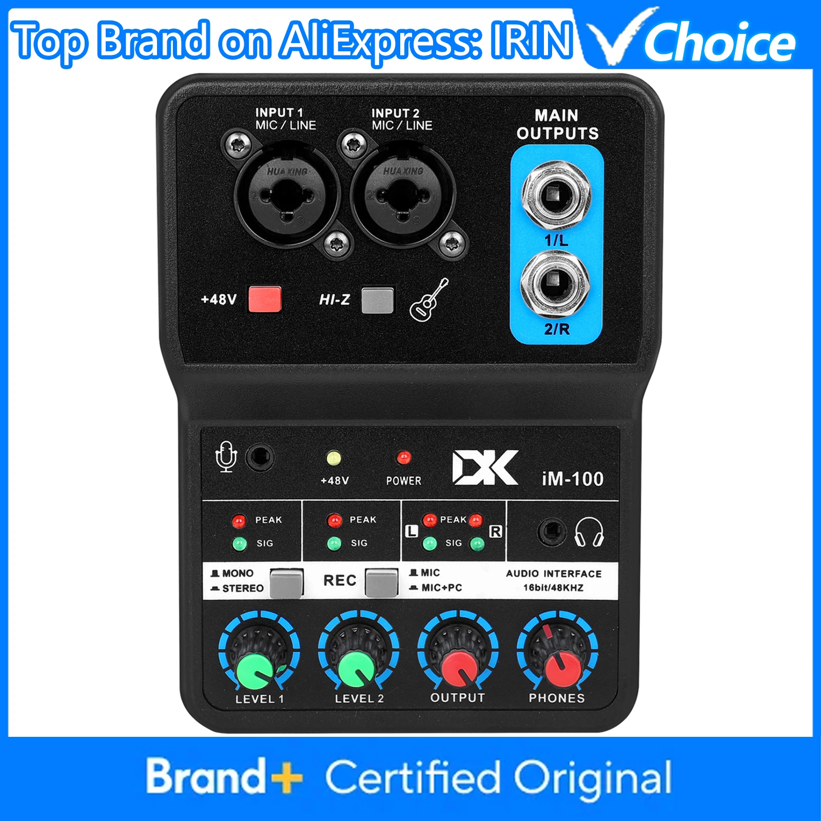 IRIN Professional High-Fidelity Sound Card Audio Interface Sound Card Console USB Mixer For Guitar Recording Studio Singing
IRIN Professional High-Fidelity Sound Card Audio Interface Sound Card Console USB Mixer For Guitar Recording Studio Singing
