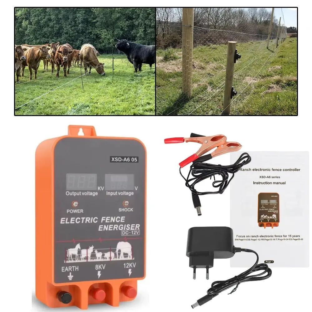 5-10KM Electric Fence Energizer 2.5 Joule With LCD Display 12V Energizer Controller for Farm Livestock Cows Cattle Horse
5-10KM Electric Fence Energizer 2.5 Joule With LCD Display 12V Energizer Controller for Farm Livestock Cows Cattle Horse