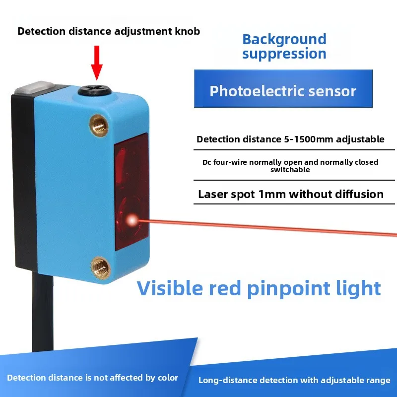 Square Background Suppression Red Light Diffuse Reflection Photoelectric Sensor Detection Distance Color Insensitive
Square Background Suppression Red Light Diffuse Reflection Photoelectric Sensor Detection Distance Color Insensitive