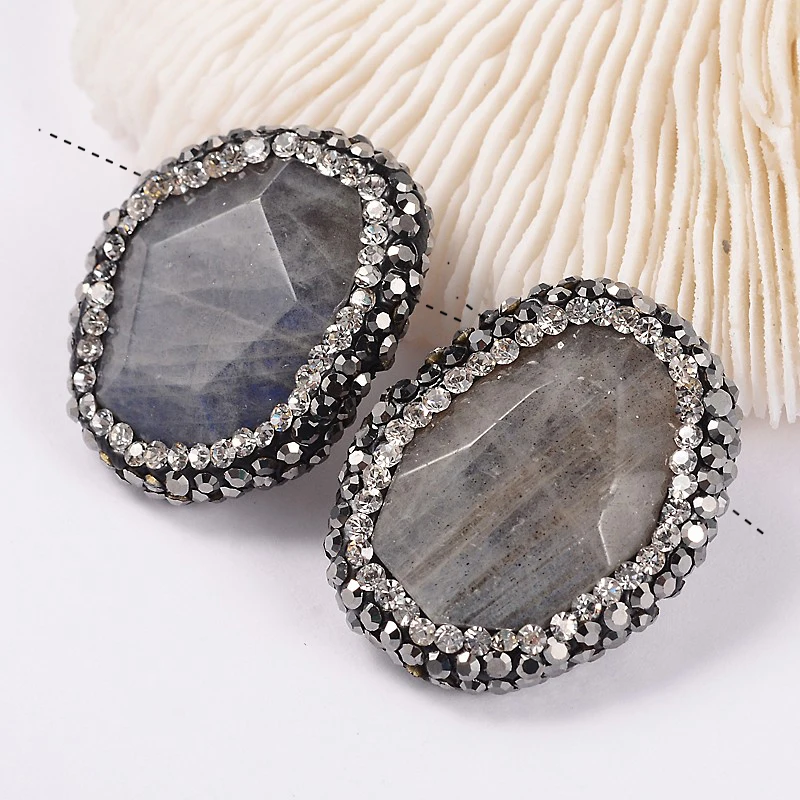 10pc Oval Natural Faceted Labradorite Beads with Polymer Clay Rhinestones DIY Jewelry Accessories Finding Making Necklaces
10pc Oval Natural Faceted Labradorite Beads with Polymer Clay Rhinestones DIY Jewelry Accessories Finding Making Necklaces