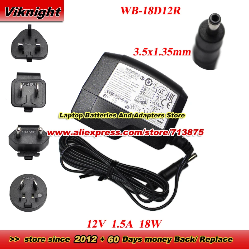 WB-18D12R AC Adapter For APD 12V 1.5A 18W Power Adapter with 3.5x1.35mm tip Power Supply
WB-18D12R AC Adapter For APD 12V 1.5A 18W Power Adapter with 3.5x1.35mm tip Power Supply