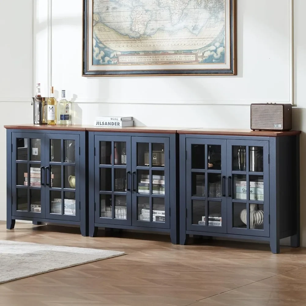 Large Sideboard Buffet Cabinet with Storage, 32" Farmhouse Navy Blue Kitchen Coffee Wine Bar Cabinet with 2 Glass Doors,
Large Sideboard Buffet Cabinet with Storage, 32" Farmhouse Navy Blue Kitchen Coffee Wine Bar Cabinet with 2 Glass Doors,