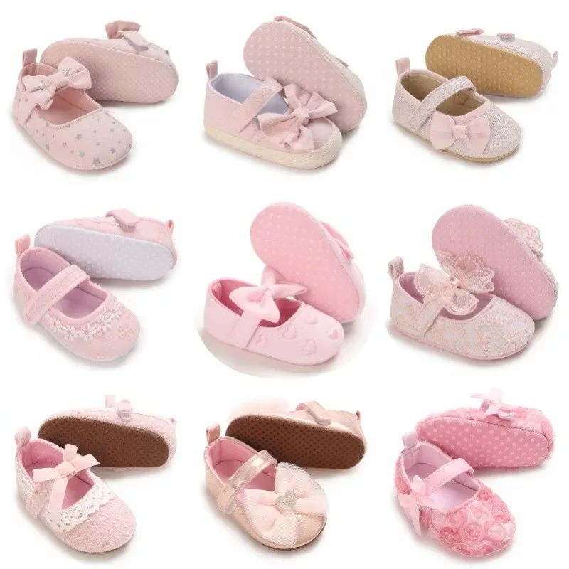 Spring and Summer Baby Girl Pink Sweet Princess Shoes 0-12 Months Female Baby Indoor Soft Soled Walking Shoes
Spring and Summer Baby Girl Pink Sweet Princess Shoes 0-12 Months Female Baby Indoor Soft Soled Walking Shoes