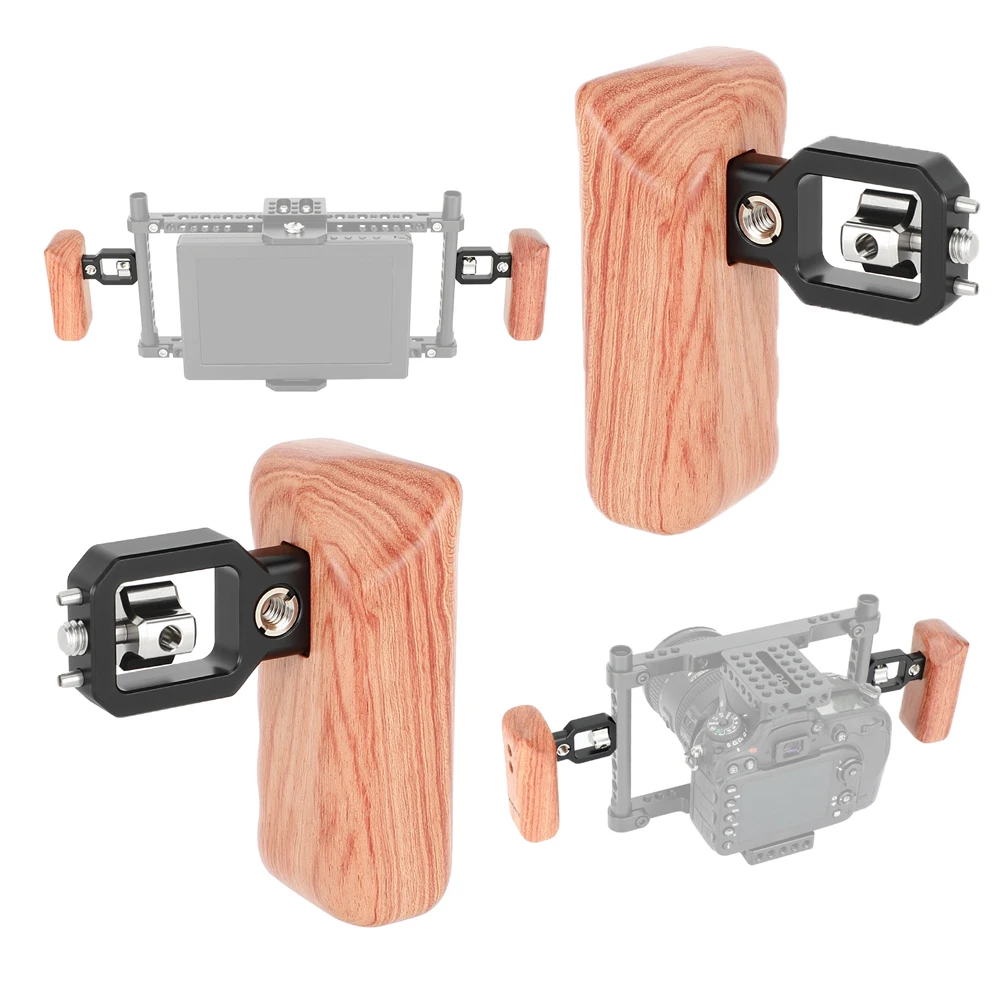 HDRig Camera Cage Handle Woode Made, with Stainless Steel Anti-Twist 1/4"-20 Screw Mount, Removable Locating Pins
HDRig Camera Cage Handle Woode Made, with Stainless Steel Anti-Twist 1/4"-20 Screw Mount, Removable Locating Pins