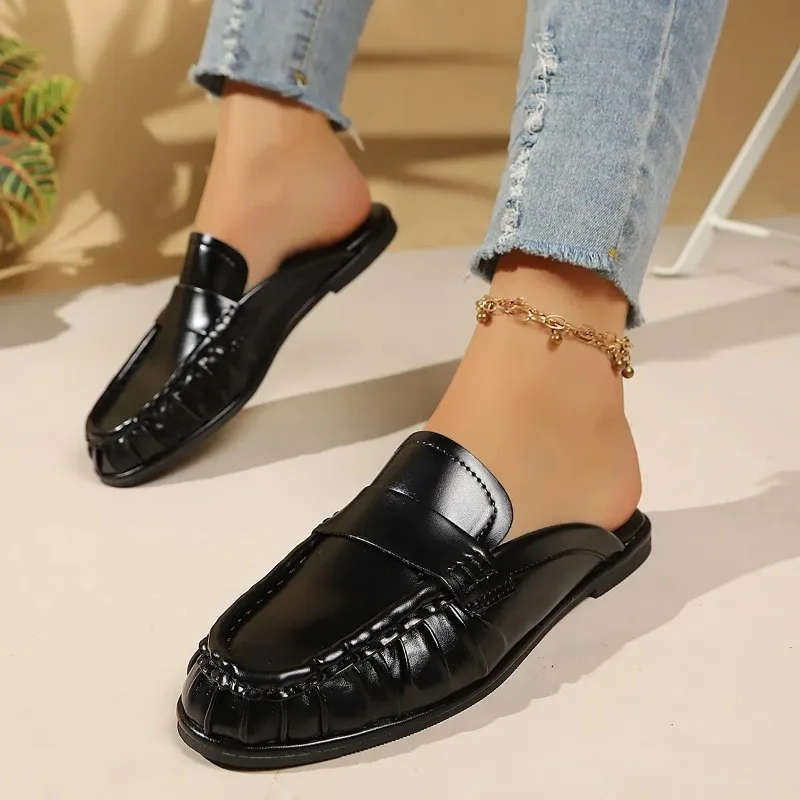 Pleated Wrapped Slippers Fashion Round Toe Deep Mouth Soft Sole Non-slip Block Heel Sandals
Pleated Wrapped Slippers Fashion Round Toe Deep Mouth Soft Sole Non-slip Block Heel Sandals