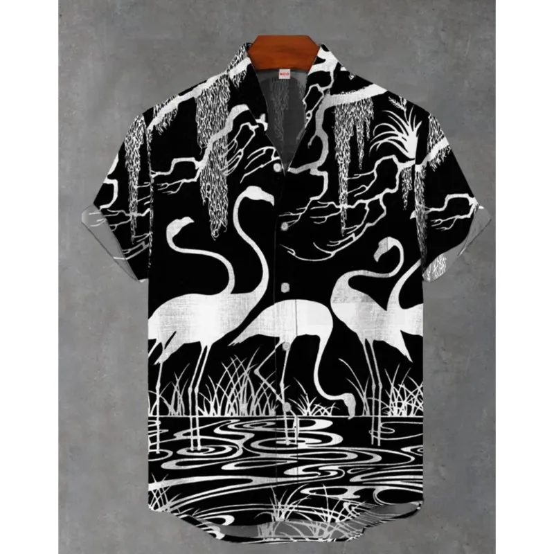 Fashionable Flamingo Pattern 3D Printed Linen Shirt Men's Animal Shirt Men's Vacation Short Sleeved Lapel Shirt Funny Shirt
Fashionable Flamingo Pattern 3D Printed Linen Shirt Men's Animal Shirt Men's Vacation Short Sleeved Lapel Shirt Funny Shirt